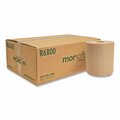 Morcon Paper Hardwound Paper Towel, 1 Ply, Continuous Roll Sheets, 800 ft, Brown, 6 PK MOR R6800